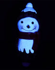 Snowman Enamel Resin Sculpted Spoon Pipe with UV reactive accents