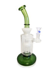Green Tree Perc Bent Neck Bong featuring tree percolator