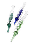 teal twist stem glass dab straw