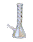 Human Grade 12 Inch Twisted Iridescent Beaker Water Bong