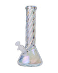 Side profile of Human Grade 12 Inch Iridescent Beaker Water Bong