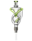 Twisted Spiral Recycler Glass Nectar Collector in Lime Green