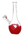 Side view of Valentines Heart Vase Water Bong