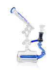 10" Vortex Inline Recycler Bong in blue color