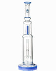 Bent Neck Double Perc Stemless Glass Bong - INHALCO