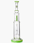 Bent Neck Double Perc Stemless Glass Bong - INHALCO