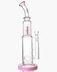 Bent Neck Double Perc Stemless Glass Bong - INHALCO