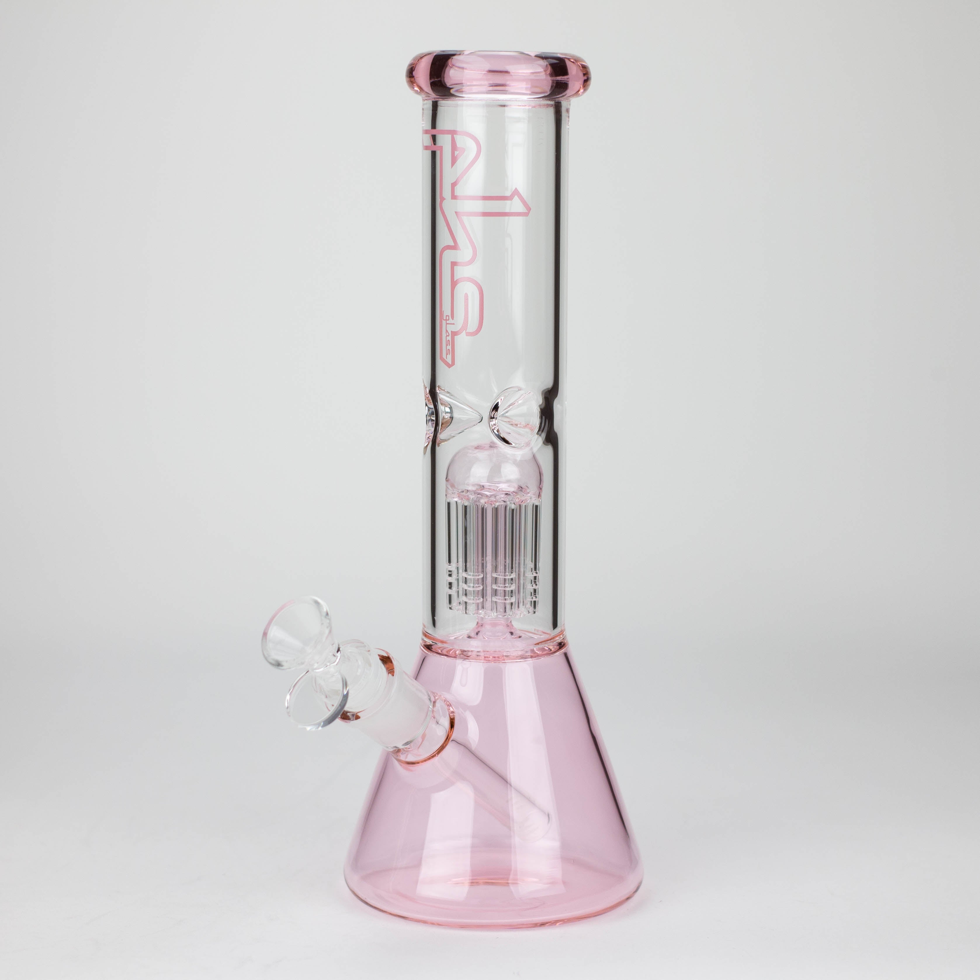 12" Glass beaker color Bong with perc_8