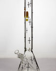 17" infyniti glass cross symbol printed beaker water bong