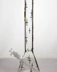 17" infyniti glass cross symbol printed beaker water bong