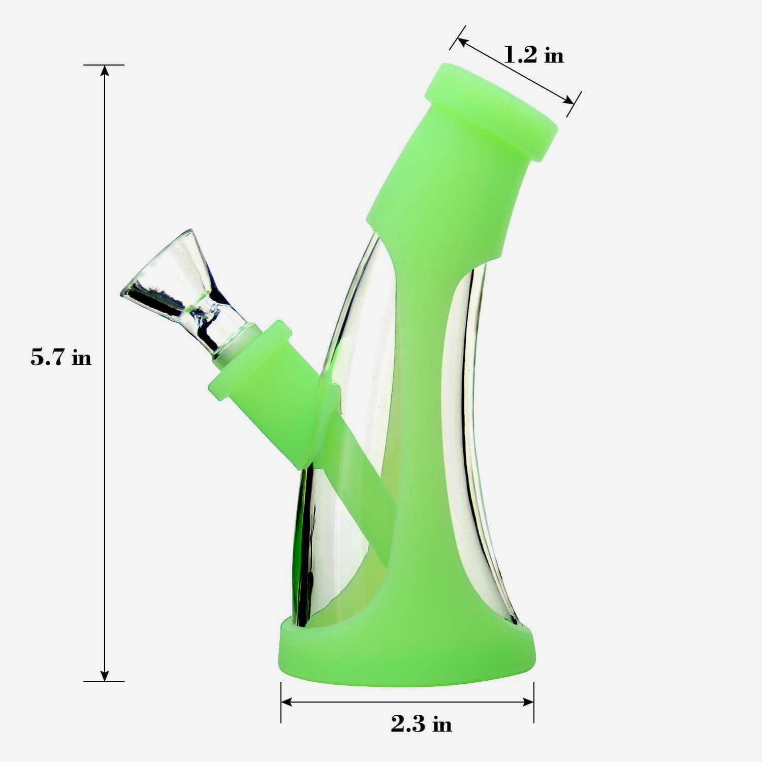 Silicone Glass Bong Glow In The Dark - INHALCO