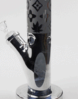 17" Luxury pattern 7 mm metallic straight tube glass bong