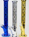 17" Luxury pattern 7 mm metallic straight tube glass bong