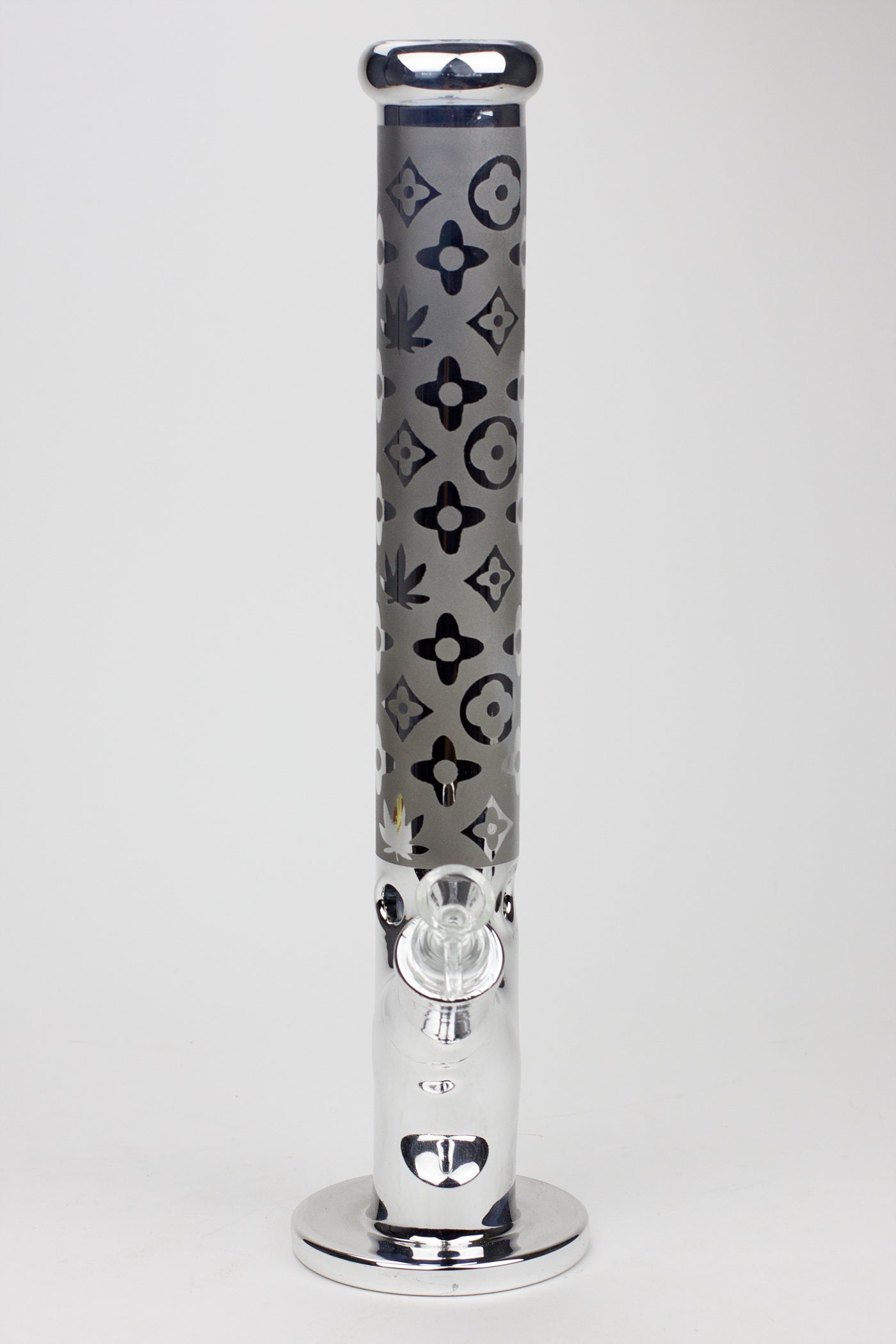 17&quot; Luxury pattern 7 mm metallic straight tube glass bong