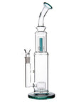 Bent Neck Double Perc Stemless Glass Bong