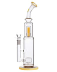 Bent Neck Double Perc Stemless Glass Bong