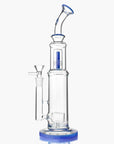 Bent Neck Double Perc Stemless Glass Bong - INHALCO
