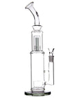 Bent Neck Double Perc Stemless Glass Bong