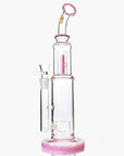 Bent Neck Double Perc Stemless Glass Bong - INHALCO