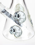 Graphic w/ Cubic Zirconia Decor Glass Beaker Bong 7mm