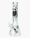 Graphic w/ Cubic Zirconia Decor Glass Beaker Bong 7mm