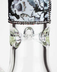 Graphic w/ Cubic Zirconia Decor Glass Beaker Bong 7mm