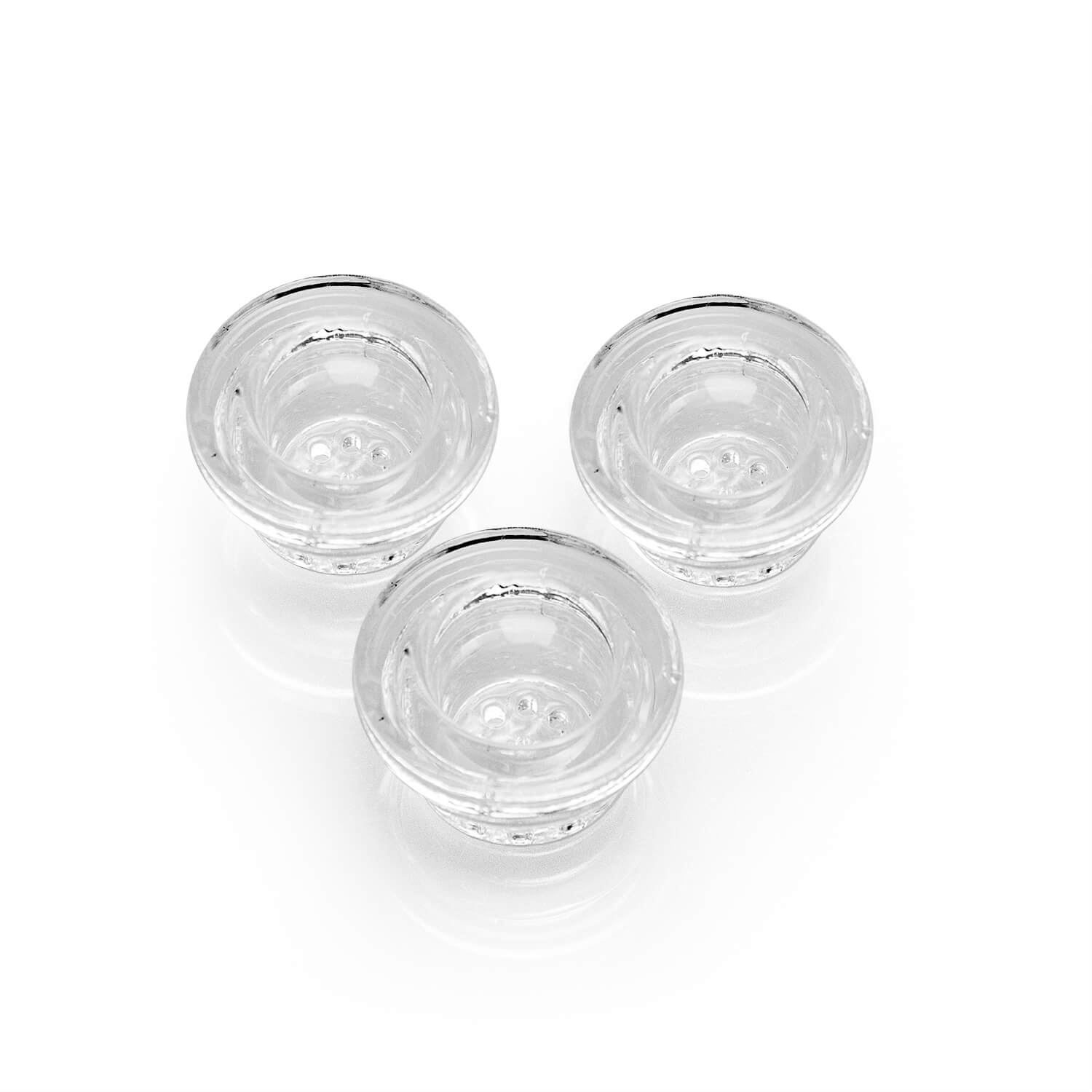 10Pcs Glass Screen Bowls Thick Glass Filters with Multiple Honeycomb Holes  for Silicone Pipes with a Brush and Protective Box