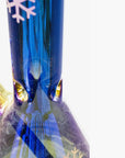 Infyniti_Snowflake metallic glass water bong blue base and ice catcher
