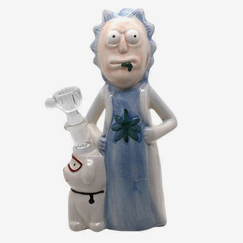 9" Rick And Morty Ceramic Water Pipe - INHALCO