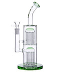 Bent Neck Double Tree Bong Green