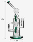 Double Recycler Glass Bong 13″ - INHALCO