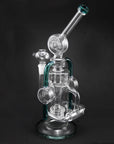 Double Recycler Glass Bong 13″ - INHALCO