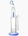 Bent Neck Double Perc Stemless Glass Bong - INHALCO