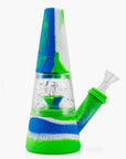 Fountain Silicone Glass Bong Blue Green White - INHALCO