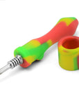 Silicone Dab Straw 4.5" G/Y/R - INHALCO