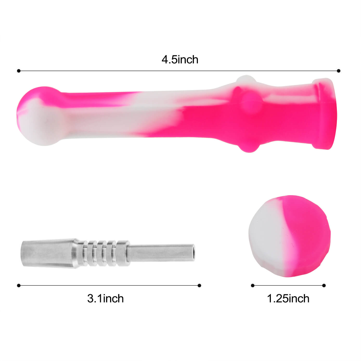 Silicone Nectar Collector Pink/White - INHALCO
