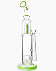 Bent Neck Double Perc Stemless Glass Bong - INHALCO