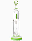 Bent Neck Double Perc Stemless Glass Bong - INHALCO