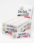 Pre-Rolled Cones - Zig-Zag White 1 1/4 Papers Box of 24_0