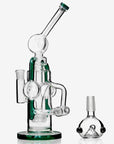 Double Recycler Glass Bong 13″ - INHALCO