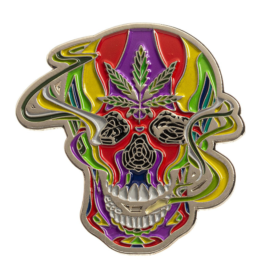 Rainbow Smoking Skull Pin