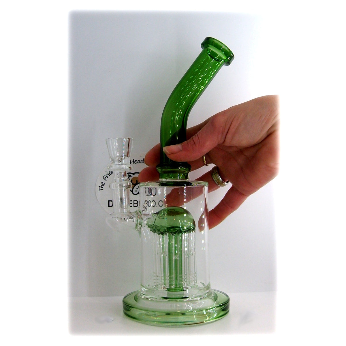 Green 10 inch Tree Perc Water Pipe