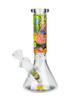 10" Cartoon Design Beaker Bong 4mm Thick Glass