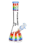 10" Rainbow Pride Glow Glass Beaker Bong