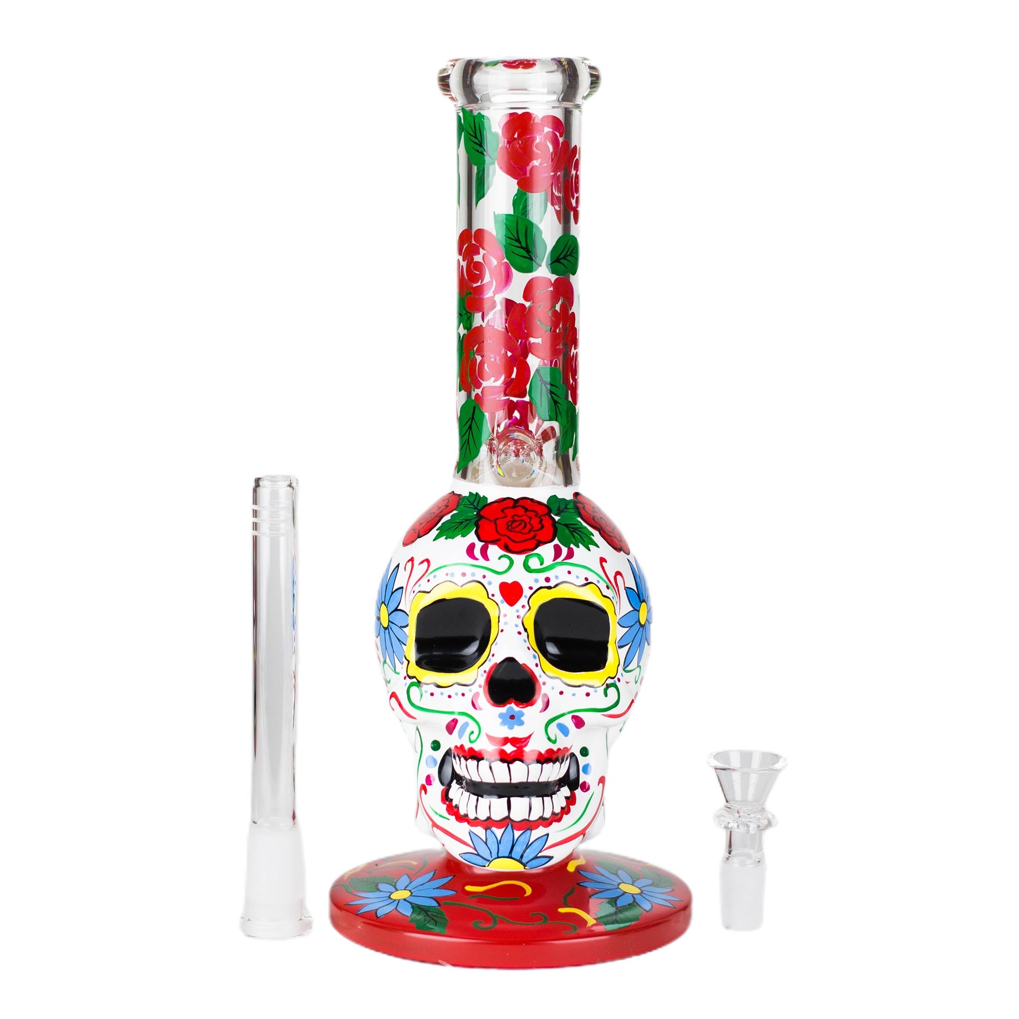 10&quot; Sugar Skull Water Pipes - inhalco