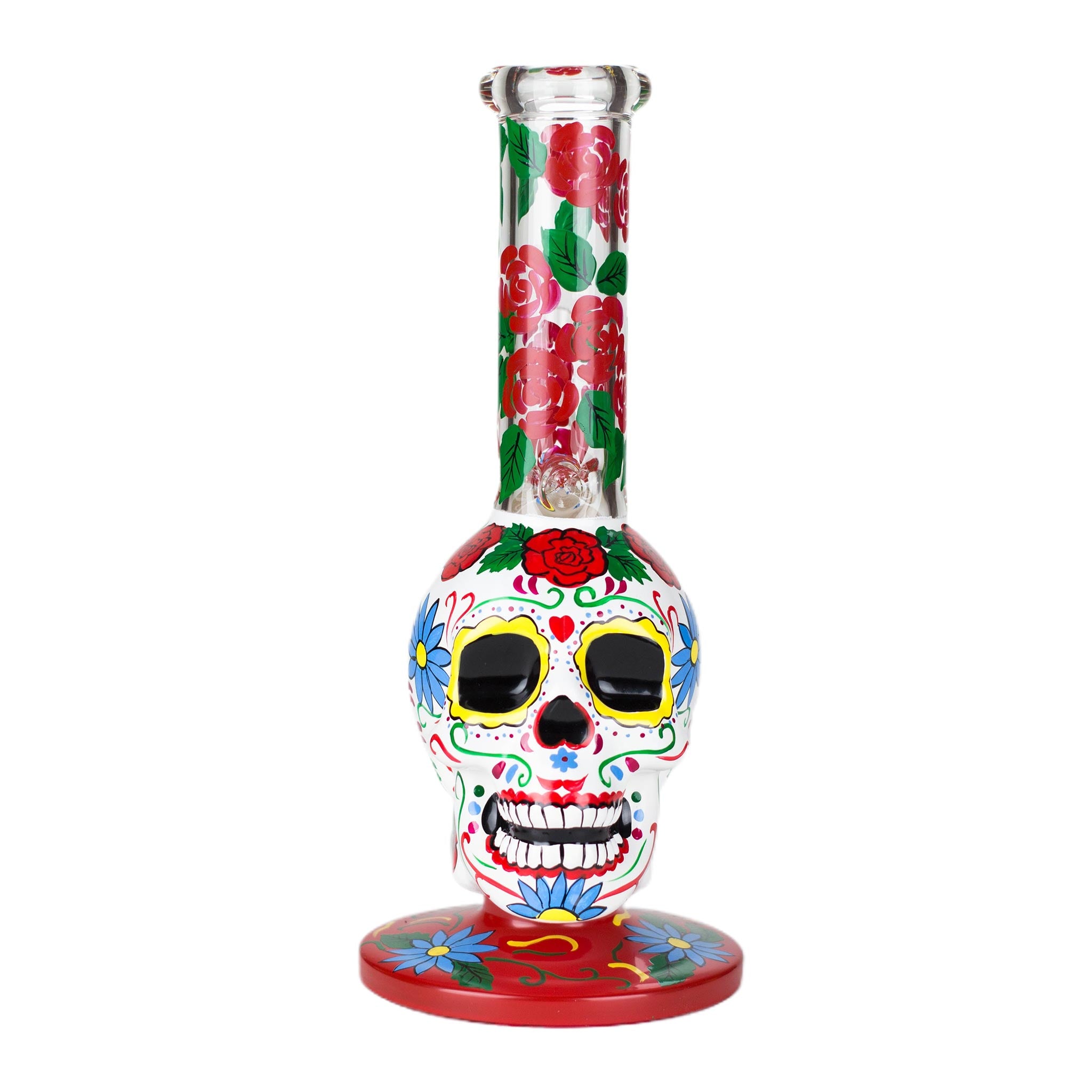 10&quot; Sugar Skull Water Pipes - inhalco