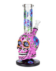 10" Sugar Skull Water Pipes - inhalco