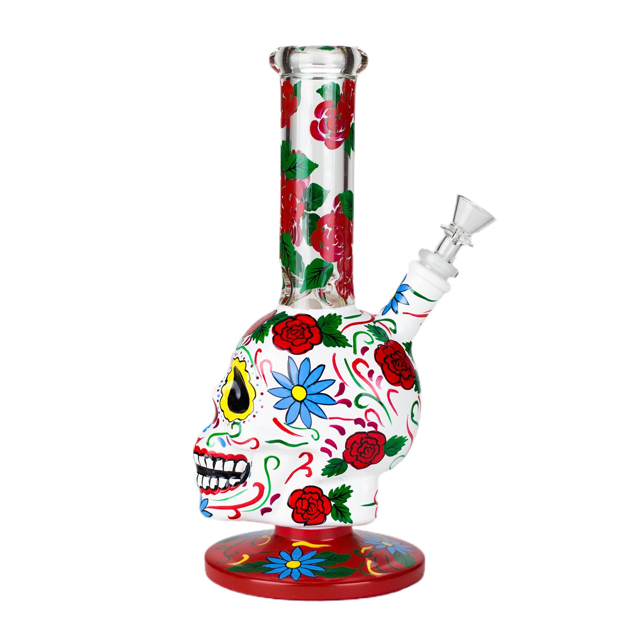 10&quot; Sugar Skull Water Pipes - inhalco