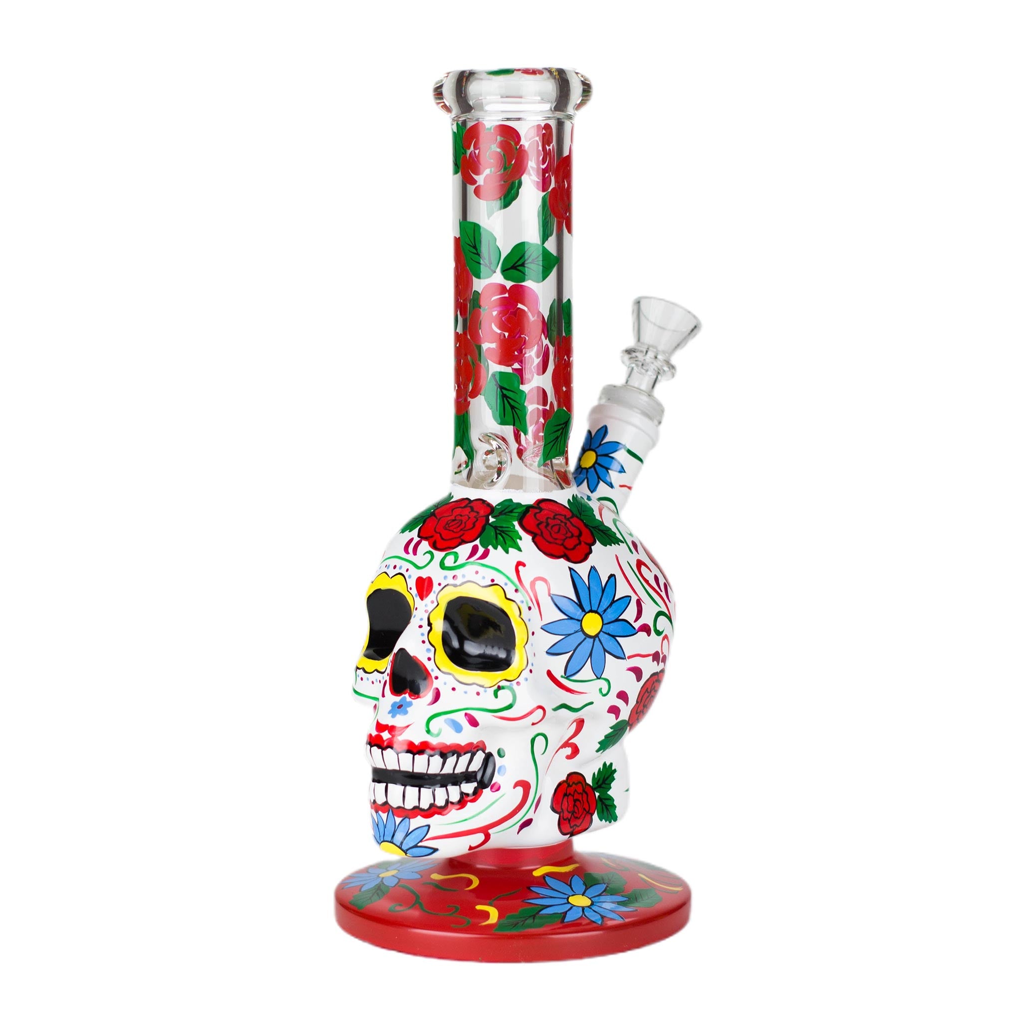 10" Sugar Skull Water Pipes - inhalco