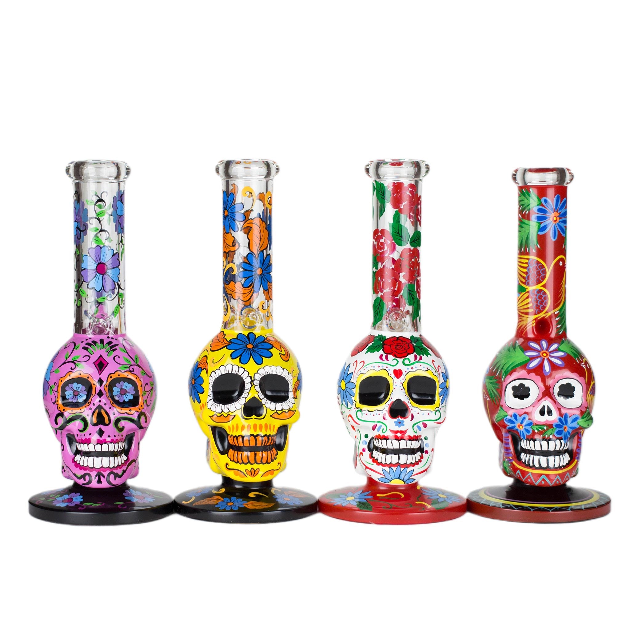 10&quot; Sugar Skull Water Pipes - inhalco